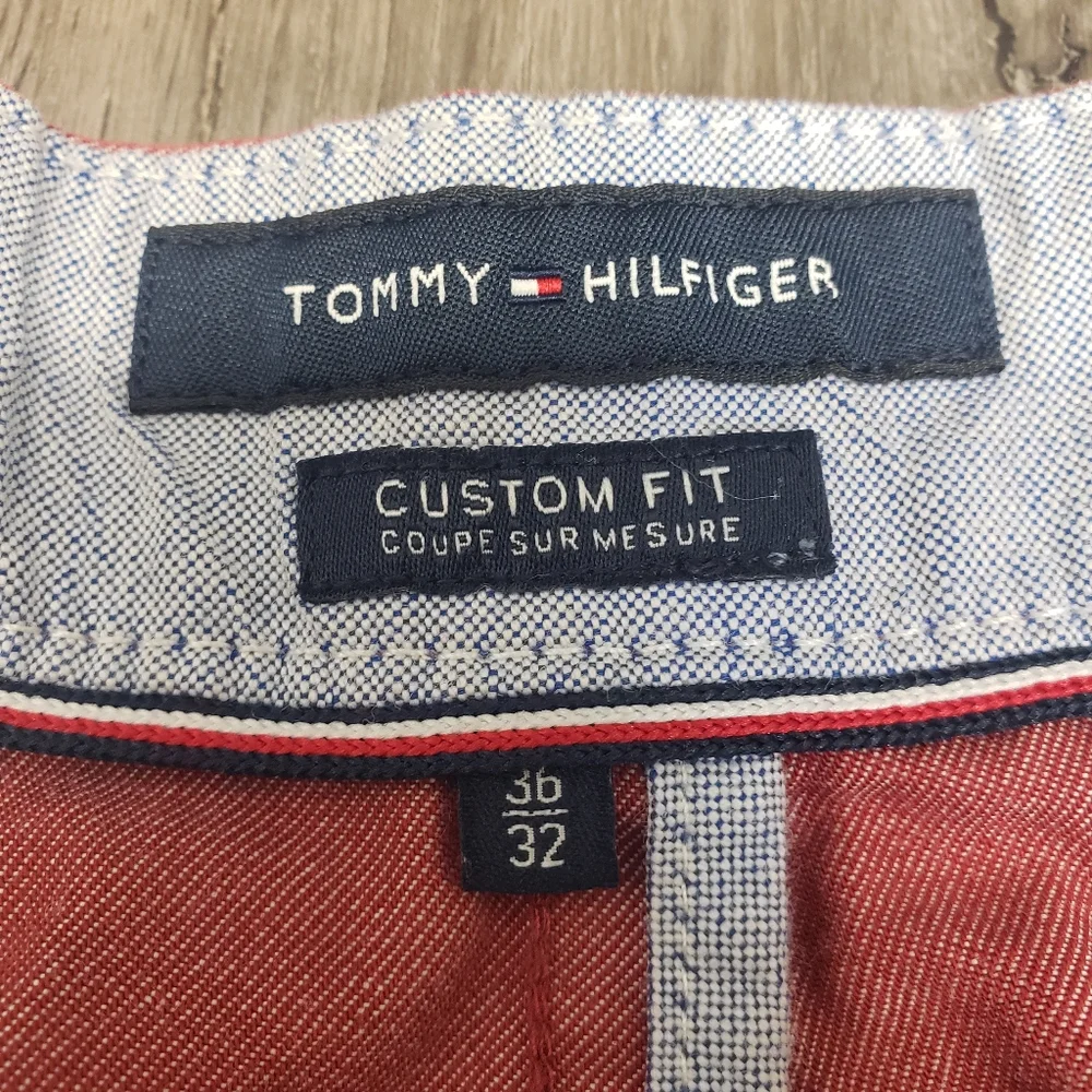 Tommy Hilfiger 38 (36) X 30 Red Casual Dress Pants Patriotic American Derby Work